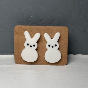 Peeps Bunny Shaped Stud Earrings